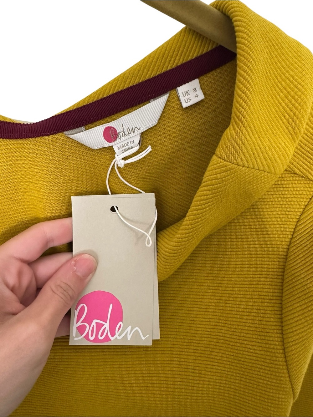 Boden Sarah NWT Women's Mustard Yellow Boatneck Sweater 4 - Picture 2 of 5